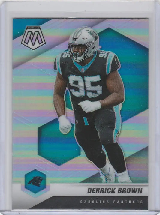 Football trading card of Derrick Brown Carolina Panthers, 2021 Panini Mosaic Prizm