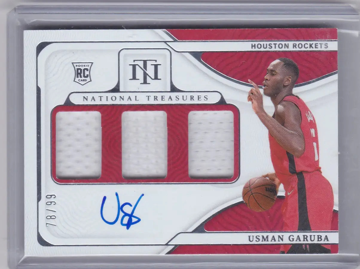 2021 PANINI NATIONAL TREASURES #RMT-UMG USMAN GARUBA RPA 78/99- HOUSTON ROCKETS
