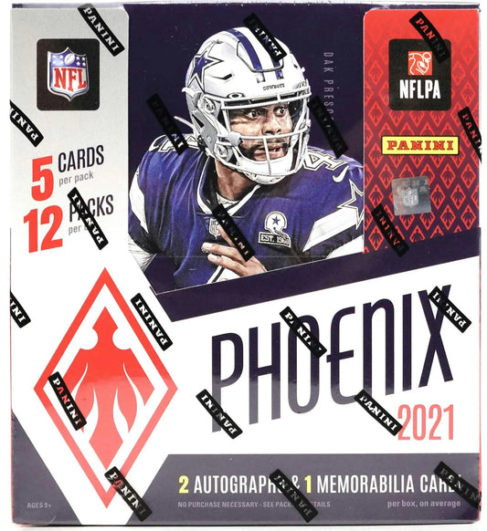 2021 Panini Phoenix Football Hobby Box with stunning opti-chrome technology and RPS rookie auto