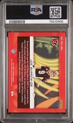 Graded Joe Burrow football card from 2021 Panini Playbook No Huddle series