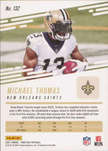 Michael Thomas 2021 Panini Prestige #132 NM-MT Saints football card with original gloss