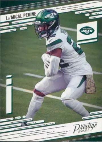 La’Mical Perine football card 2021 Panini Prestige original gloss NY Jets collectible