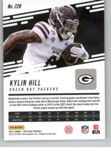 Kylin Hill football card from 2021 Panini Prestige with original gloss and rookie status