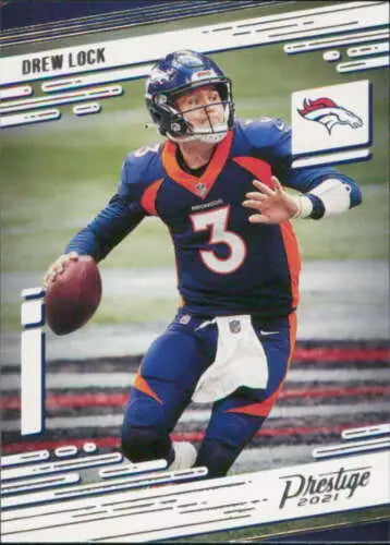 Drew Lock football card from 2021 Panini Prestige with original gloss finish