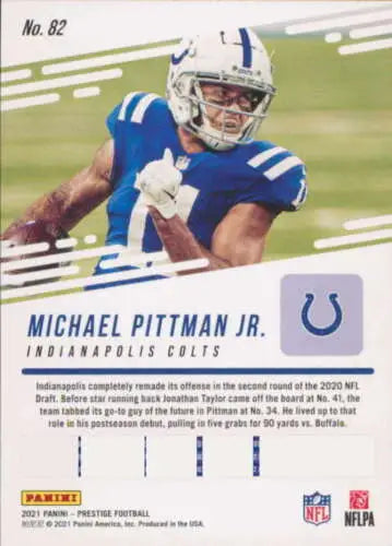 Michael Pittman Jr. football card 2021 Panini Prestige original gloss Colts collectible