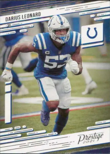 2021 Panini Prestige #87 Darius Leonard football card with original gloss, NM-MT Colts
