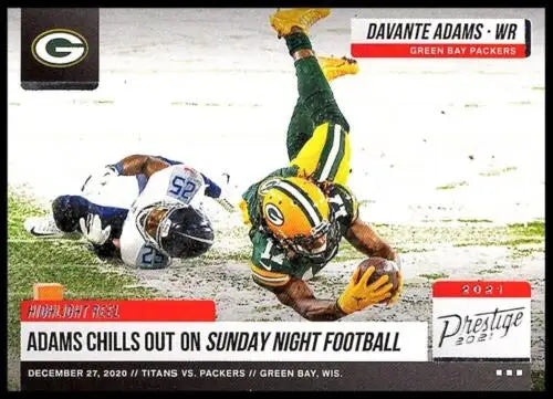 2021 Panini Prestige Highlight Reel #3 Davante Adams NM-MT Packers original gloss card