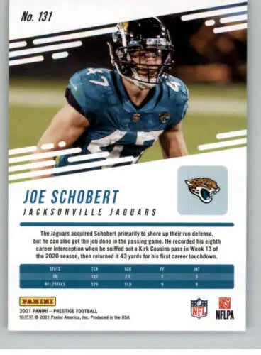 Joe Schobert 2021 Panini Prestige Xtra Points Sunburst football card original gloss