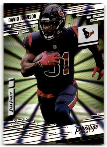 David Johnson football card in 2021 Panini Prestige Xtra Points Sunburst original gloss