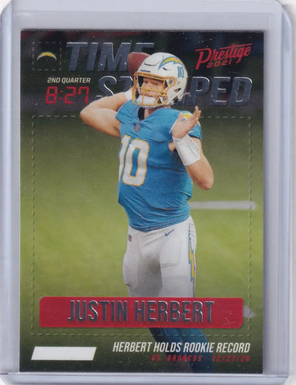 2021 Panini Prestine #TS-JH Justin Herbert - Los Angeles Chargers - Trading Card
