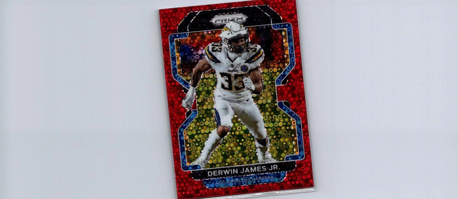 Derwin James Jr. football card from 2021 Panini Prizm No Huddle Red limited to 50