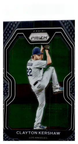 Clayton Kershaw 2021 Panini Prizm baseball card with original gloss features