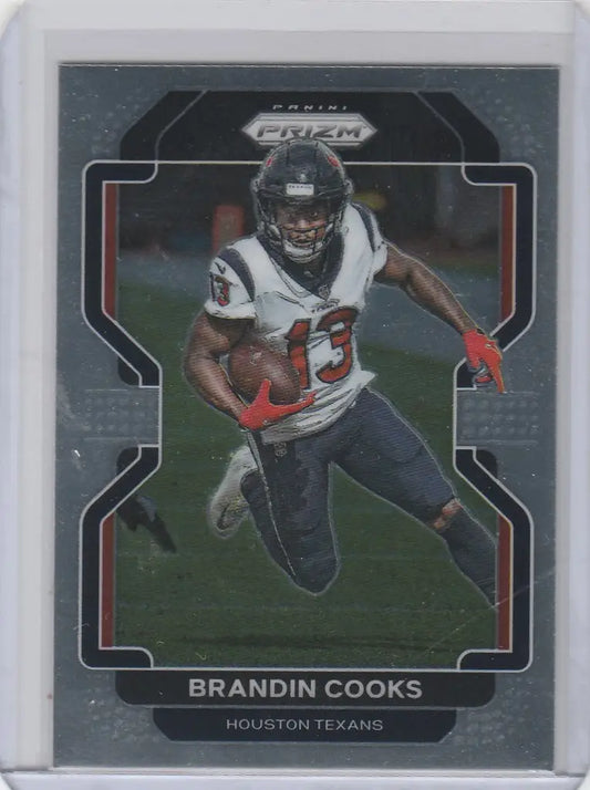 Football trading card of Brandin Cooks, Houston Texans, from 2021 Panini Prizm