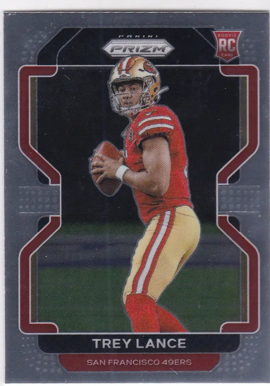 Trey Lance football card from 2021 Panini Prizm #333 RC San Francisco 49ers