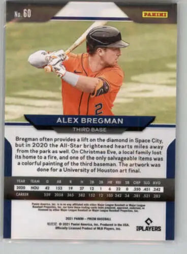 Alex Bregman baseball card from 2021 Panini Prizm with original gloss finish