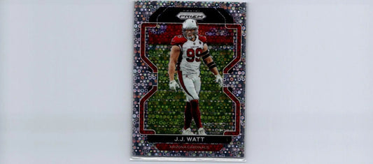 J.J. Watt football card from 2021 Panini Prizm No Huddle trading cards collection