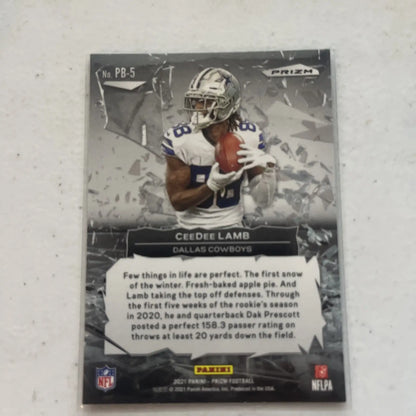 CeeDee Lamb football card from 2021 Panini Prizm Break Insert #PB-5 Dallas Cowboys