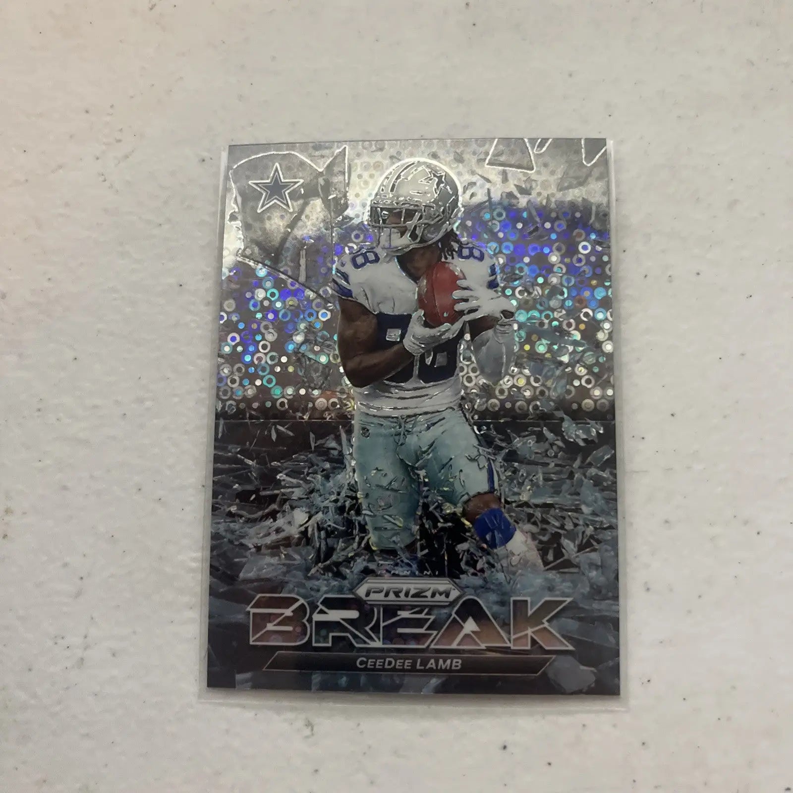 CeeDee Lamb 2021 Panini Prizm trading card from Dallas Cowboys Break Insert #PB-5