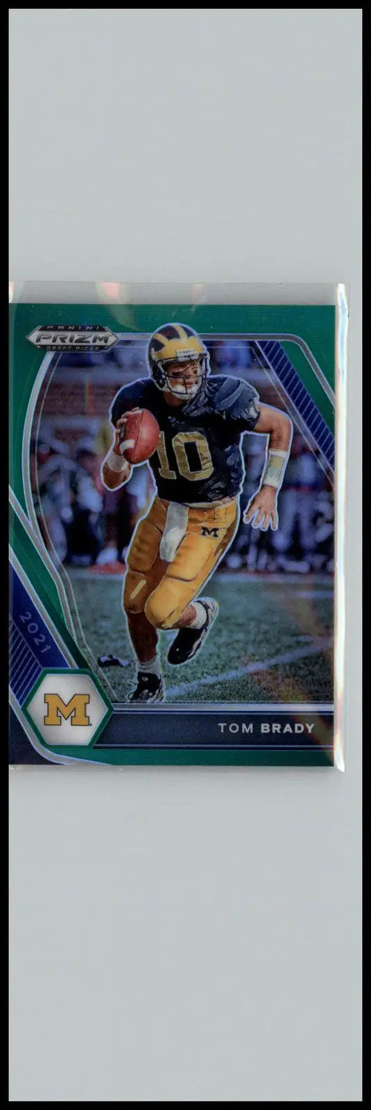 Tom Brady football card from 2021 Panini Prizm Draft Picks Collegiate series
