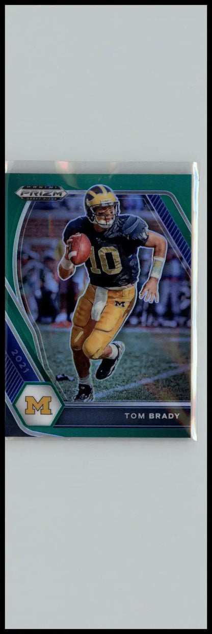 Tom Brady football card from 2021 Panini Prizm Draft Picks Collegiate series