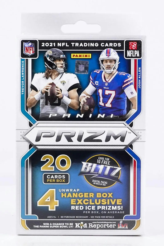 2021 Panini Prizm Football Hanger Box with Red Ice Prizms trading cards