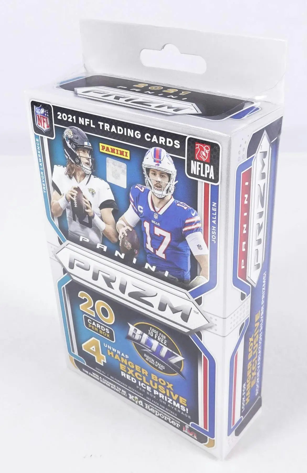 2021 Panini Prizm Football Hanger Box featuring Red Ice Prizms and Ice Prizms