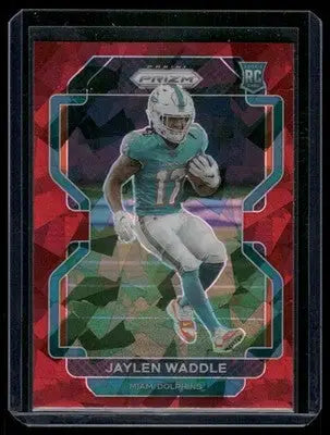 2021 Panini Prizm Football Jaylen Waddle #338 Red Ice RC Football - Trading Card