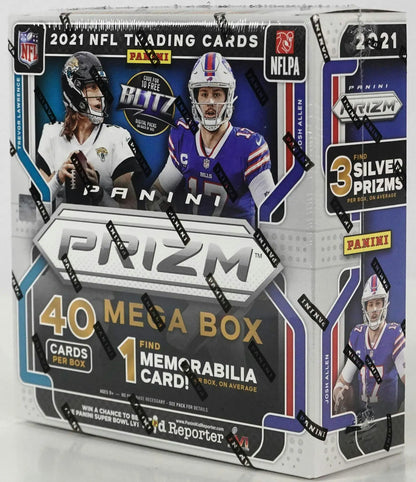 2021 Panini Prizm Football Mega Box with Neon Green Pulsar and Green Pulsar cards