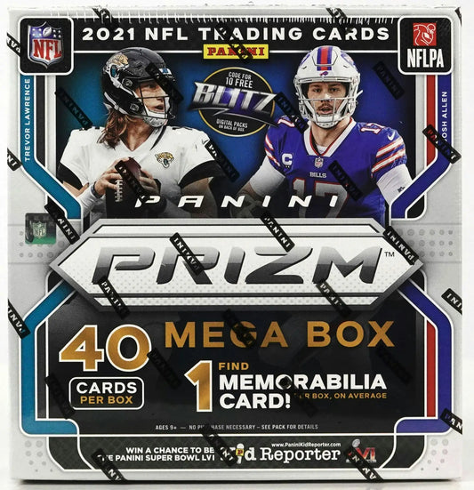 2021 Panini Prizm Football Mega Box with Neon Green Pulsar and Green Pulsar Cards