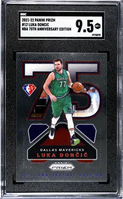 Graded Panini Prizm Luka Doncic Basketball Card 2021 NBA 75th Anniversary SGC 9.5