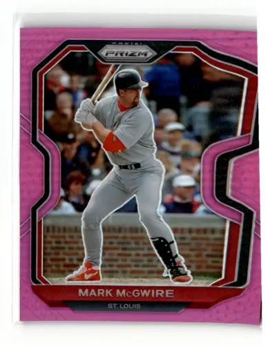 Mark McGwire baseball card, 2021 Panini Prizm Pink Prizm with original gloss finish