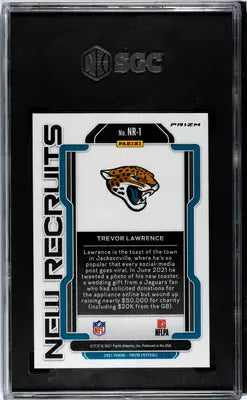 SGC-graded Panini Prizm Trevor Lawrence trading card from 2021 Panini Prizm series