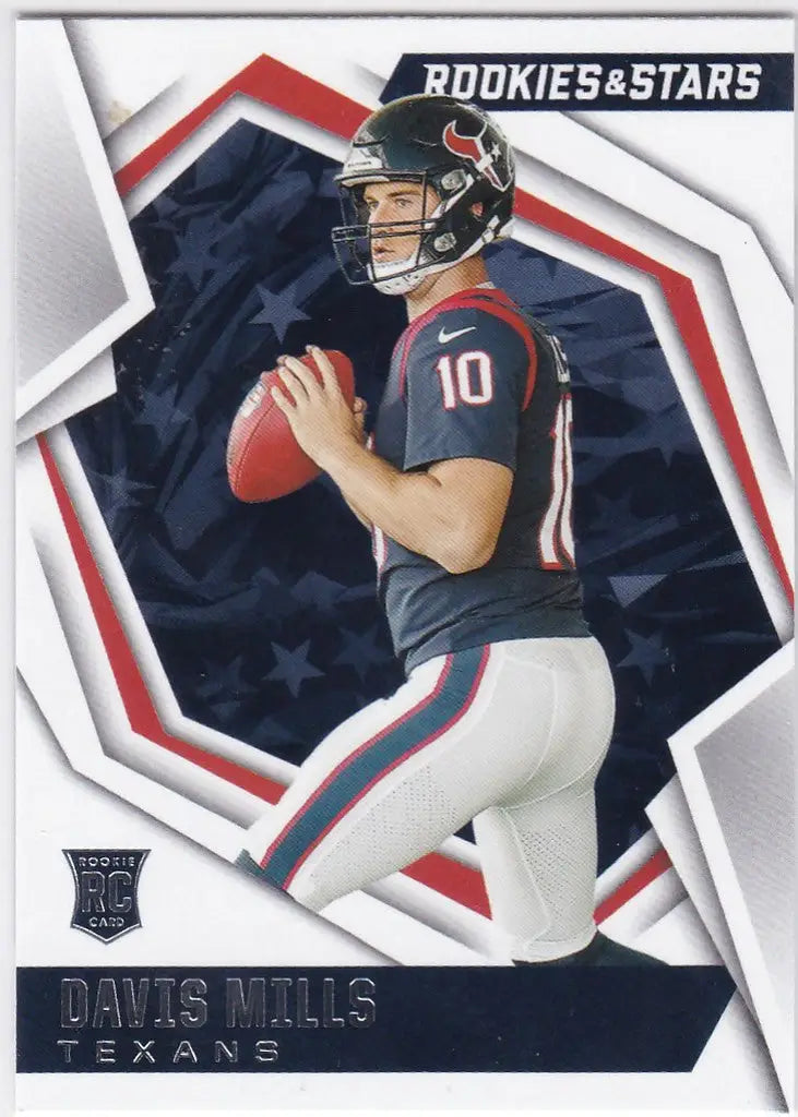 Football trading card of Davis Mills, quarterback for Houston Texans, Rookies & Stars