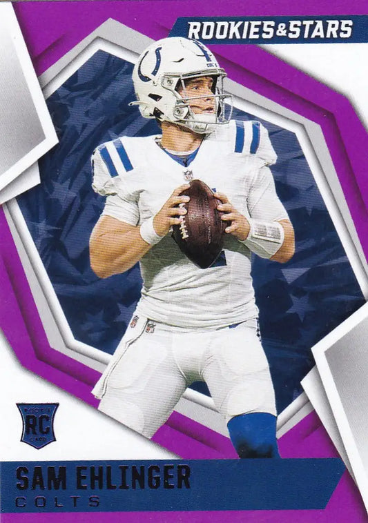 Football trading card of Sam Ehlinger, Indianapolis Colts, from Panini Rookies & Stars