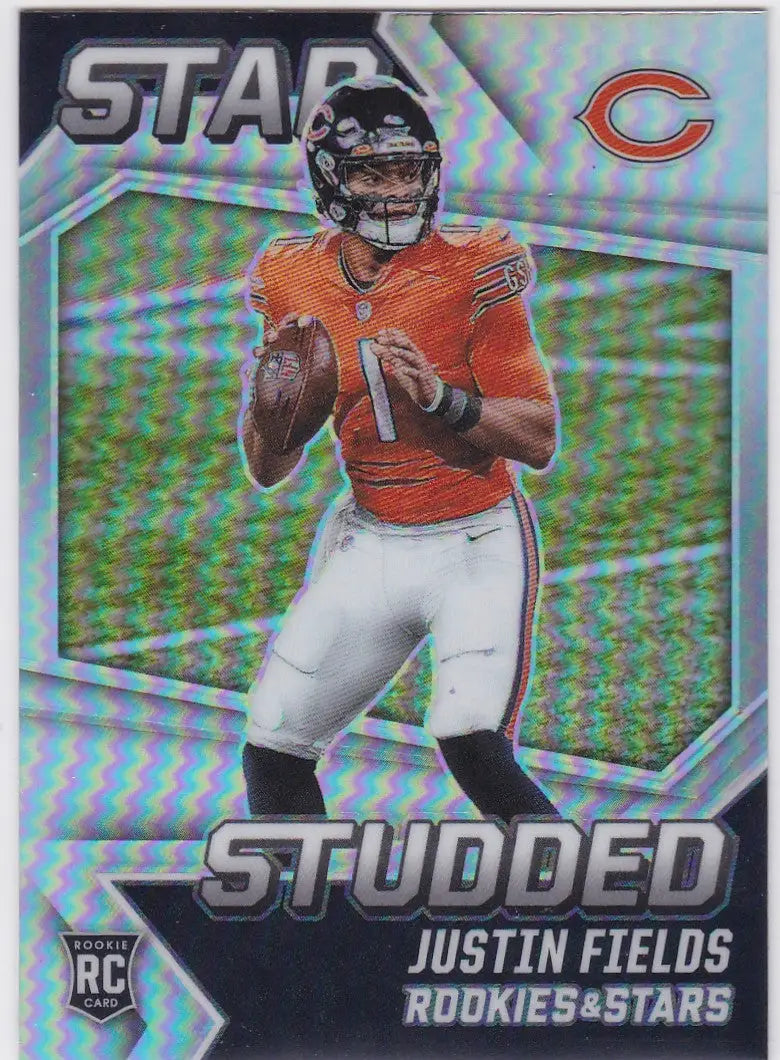 Justin Fields rookie football card from 2021 Panini Rookies & Stars Star Studded коллекции