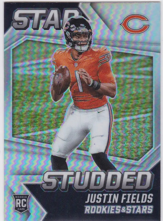 Justin Fields rookie football card from 2021 Panini Rookies & Stars Star Studded коллекции