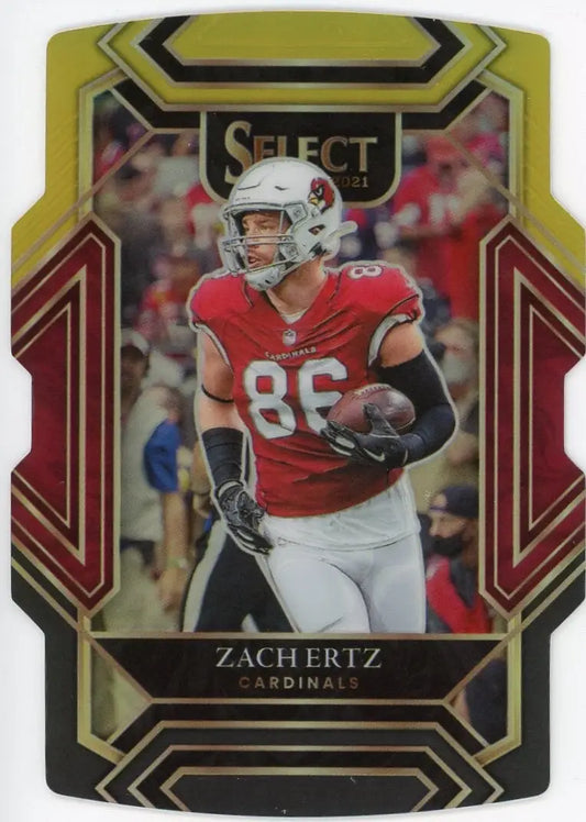 Zach Ertz football card from Panini Select Black Gold Die Cut Club Level