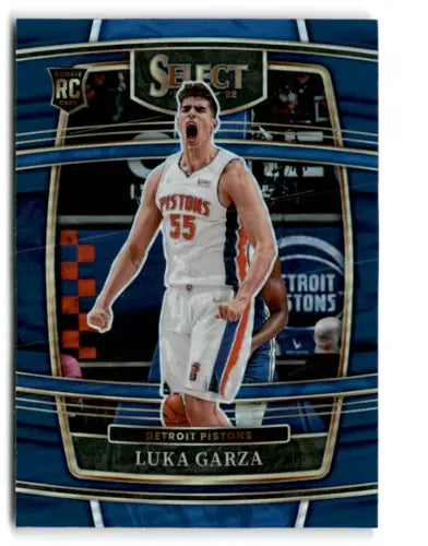 Luka Garza basketball card 2021 Panini Select Blue Prizms NM Pistons Conc ID 65490