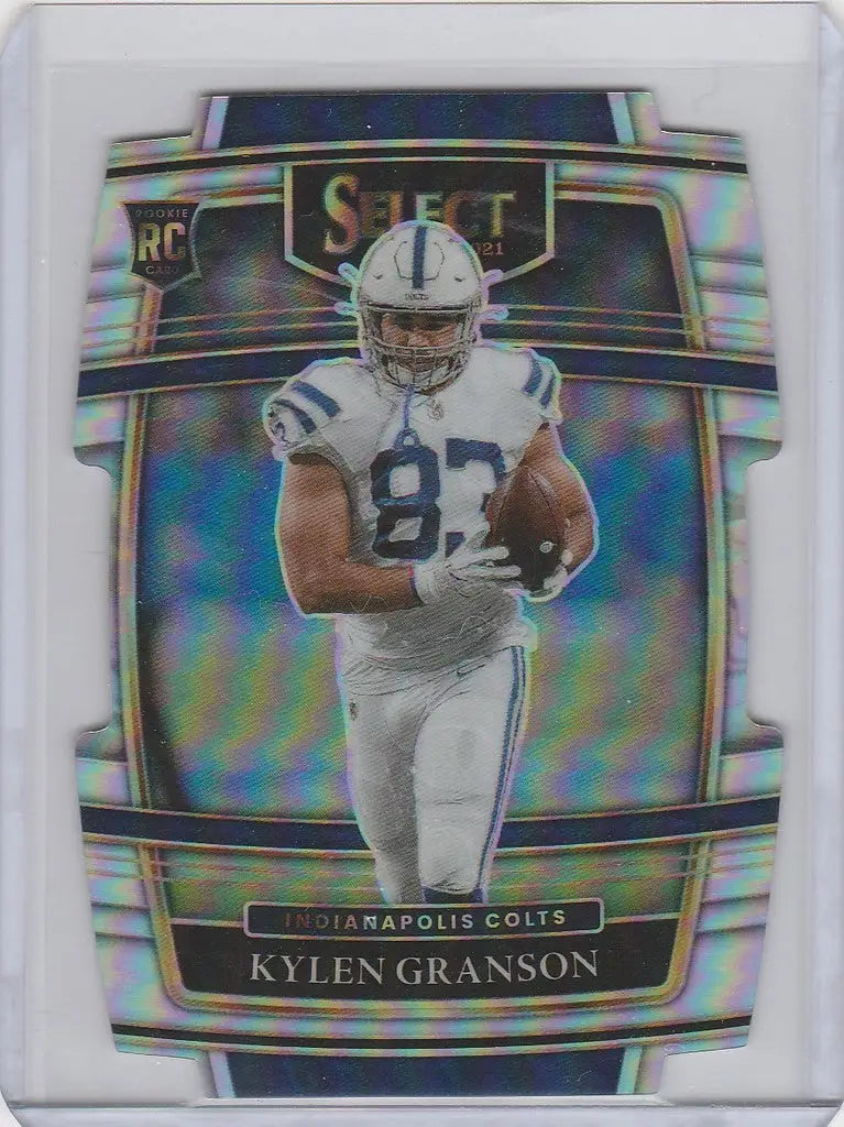 Football trading card of Kylen Granson, Indianapolis Colts, Panini Select Prizm Diecut