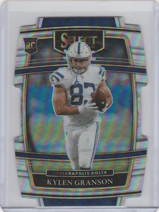 Football trading card of Kylen Granson, Indianapolis Colts, Panini Select Prizm Diecut