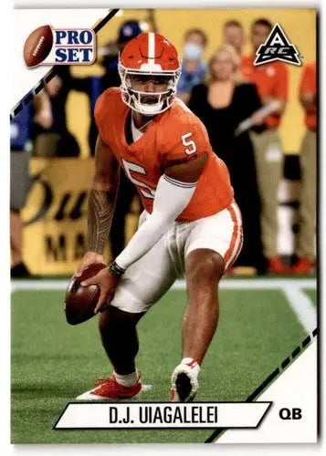 Football trading card featuring D.J. Uiagalelei from 2021 Pro Set College Football set