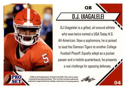 2021 Pro Set College Football Blaster #4 D.J. Uiagalelei NM-MT RC Rookie Amateur
