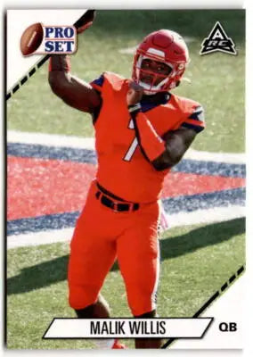 Original gloss Malik Willis football card from 2021 Pro Set College Football Blaster