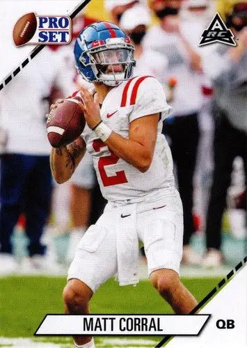 Original gloss of Matt Corral football card from 2021 Pro Set College Football Blaster