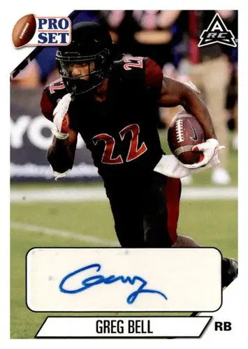 Greg Bell football card from 2021 Pro Set College Football Blaster Autographs White #PS-GB1