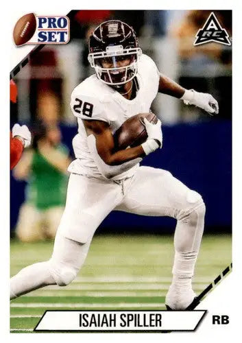 Original gloss Isaiah Spiller football card from 2021 Pro Set College Football Blaster