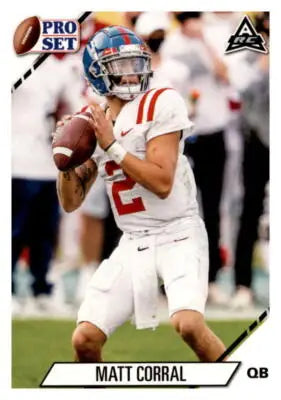 Original gloss Matt Corral football card from 2021 Pro Set College Football sports cards