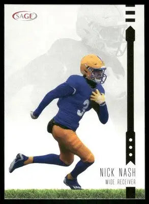 Collectible 2021 SAGE Nick Nash football card showcasing Sage Nick Nash player image