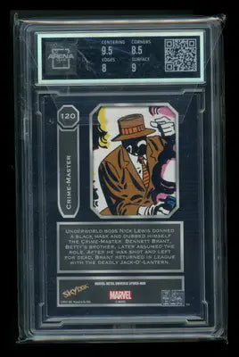 2021 Skybox Marvel Metal Universe Spider-Man Crime-Master #120 Arena Club 8.5