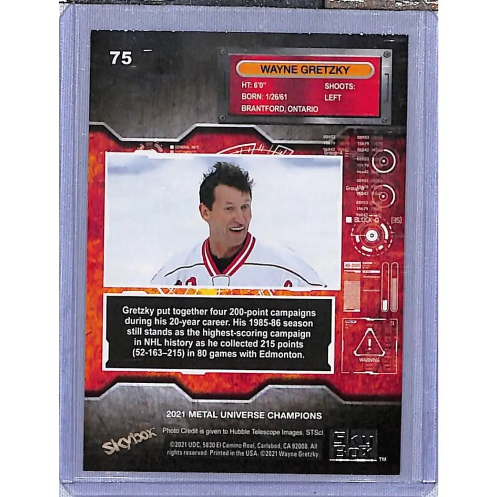 2021 Skybox Metal Universe Champions Copper #75 Wayne Gretzky NM-MT Hockey Card Image 2